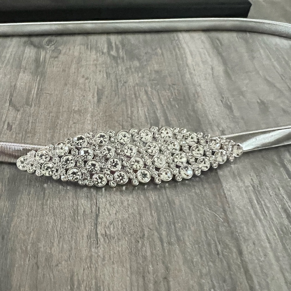 Elegant Silver Crystal Embellished Belt